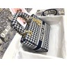 Dior Medium Lady D-Lite Bag In Black Houndstooth Embroidery 183