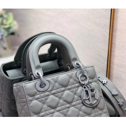 Dior Lady Dior My ABCDior Bag In Grey Ultramatte Calfskin 243