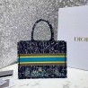 Dior Small Book Tote In Blue Dior Constellation Embroidery 304