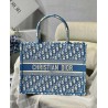 Dior Small Book Tote In Cornflower Blue Dior Oblique Embroidery 364