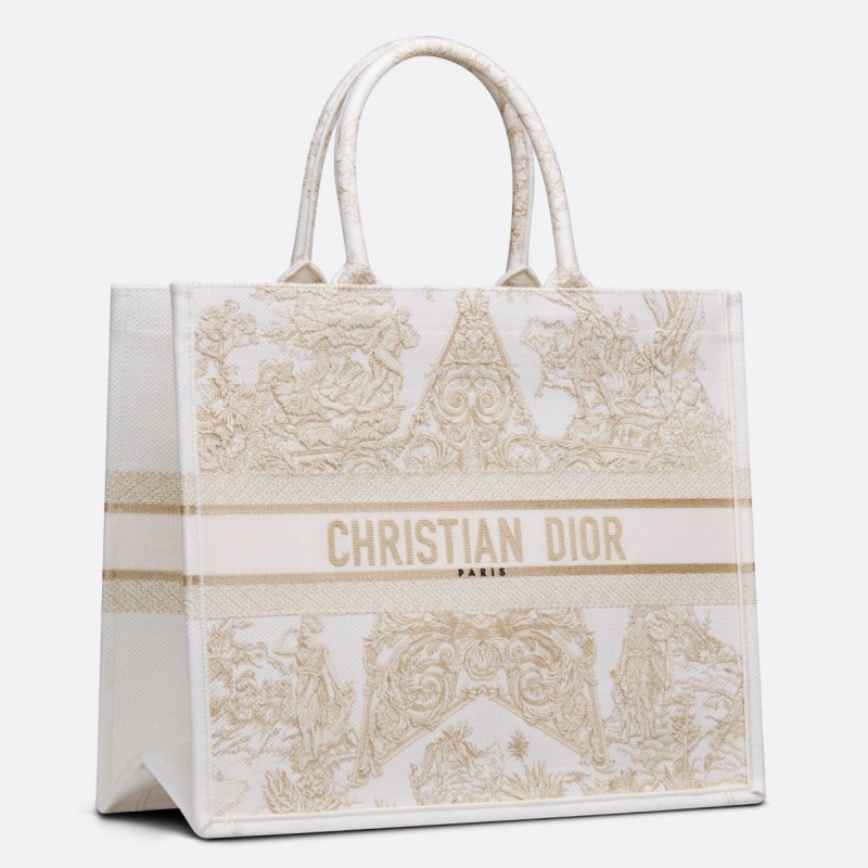 Dior Book Tote Bag In Dior Around the World Stella Embroidery 396