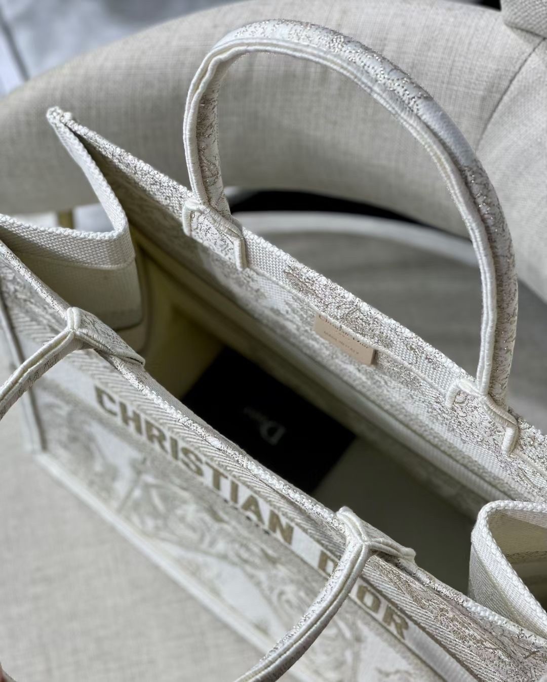 Dior Book Tote Bag In Dior Around the World Stella Embroidery 396