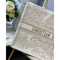 Dior Book Tote Bag In Dior Around the World Stella Embroidery 396