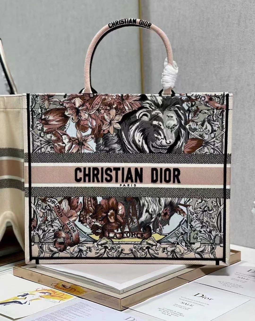 Dior Book Tote Bag In Multicolor La Force Embroidery 424