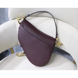 Dior Saddle Bag In Bordeaux Grained Calfskin 479