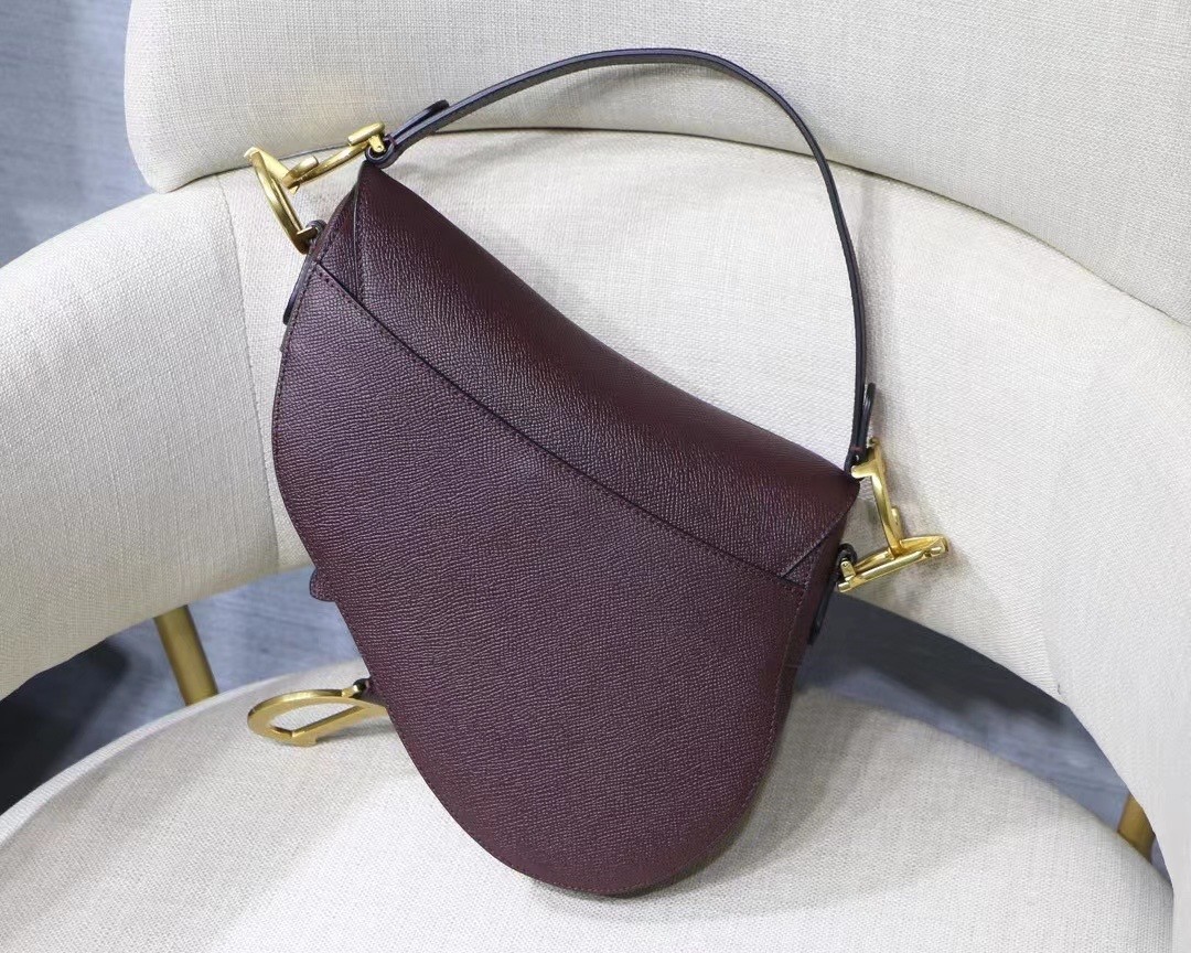 Dior Saddle Bag In Bordeaux Grained Calfskin 479