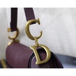 Dior Saddle Bag In Bordeaux Grained Calfskin 479