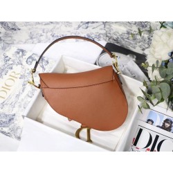 Dior Saddle Bag In Brown Grained Calfskin 509