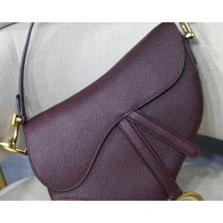 Dior Saddle Bag In Bordeaux Grained Calfskin 479