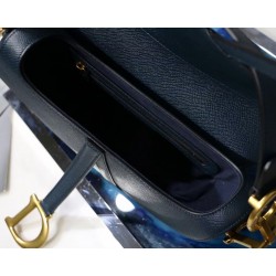 Dior Saddle Bag In Navy Blue Grained Calfskin 545