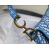 Dior Saddle Bag In Cornflower Blue Dior Oblique Embroidery 599