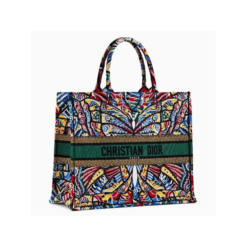 Dior Book Tote Bg In Butterfly Multicolor Canvas 791