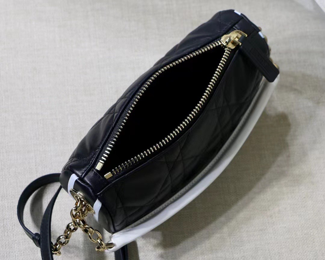 Dior Vibe Small Hobo Bag In Black Cannage Lambskin 636