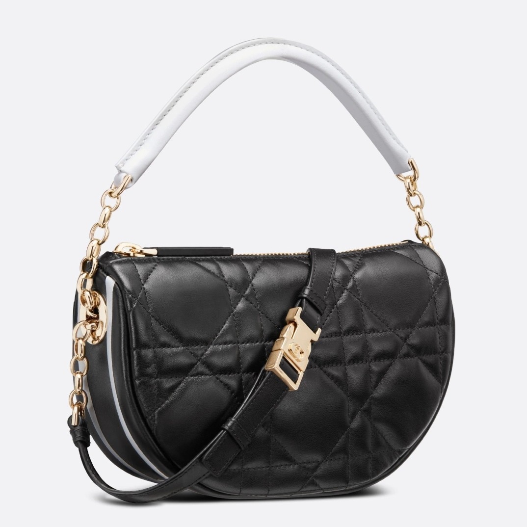 Dior Vibe Small Hobo Bag In Black Cannage Lambskin 636