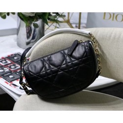 Dior Vibe Small Hobo Bag In Black Cannage Lambskin 636