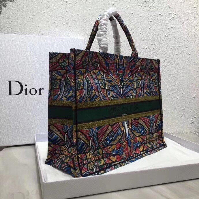 Dior Book Tote Bg In Butterfly Multicolor Canvas 791