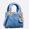 Dior Micro Lady Dior Bag In Blue Patent Calfskin 302