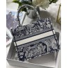 Dior New Small Book Tote In Blue Toile de Jouy Reverse Embroidery 844