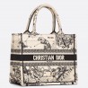 Dior New Small Book Tote In White Toile de Jouy Zodiac Embroidery 455