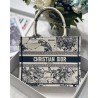 Dior New Small Book Tote In White Toile de Jouy Zodiac Embroidery 455