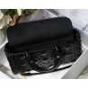 Dior Lady D-Joy Bag In Black Calfskin with Diamond Motif 536