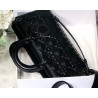 Dior Lady D-Joy Bag In Black Calfskin with Diamond Motif 536