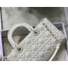 Dior Lady D-Joy Bag In White Calfskin with Diamond Motif 790