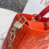 Dior Lady D-Joy Bag In Orange Cannage Lambskin 823