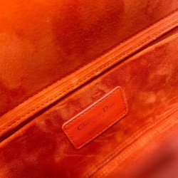 Dior Lady D-Joy Bag In Orange Cannage Lambskin 823