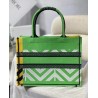 Dior Medium Book Tote Bag In Green D-Jungle Pop Embroidery 878