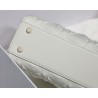 Dior Lady Dior Mini Bag In White Calfskin with Diamond Motif 060