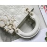 Dior Lady Dior Mini Bag In White Calfskin with Diamond Motif 060