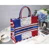 Dior Book Tote Bag In French Flag Embroidered Canvas 369