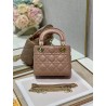 Dior Mini Lady Dior Bag In Blush Cannage Lambskin 735