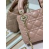 Dior Mini Lady Dior Bag In Blush Cannage Lambskin 735