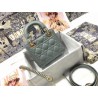 Dior Mini Lady Dior Bag In Grey Cannage Lambskin 769