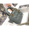 Dior Mini Lady Dior Bag In Grey Cannage Lambskin 769