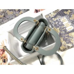 Dior Mini Lady Dior Bag In Grey Cannage Lambskin 769