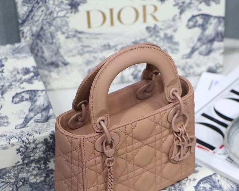 Dior Mini Lady Dior Bag In Blush Ultramatte Calfskin 799