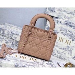 Dior Mini Lady Dior Bag In Blush Ultramatte Calfskin 799