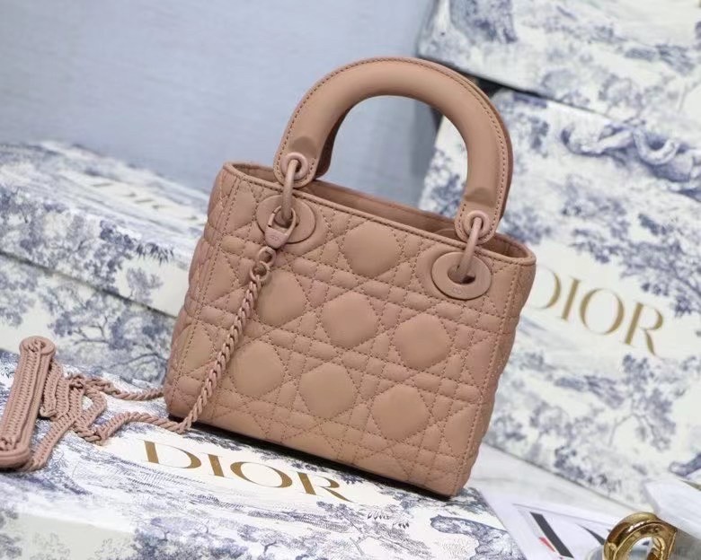 Dior Mini Lady Dior Bag In Blush Ultramatte Calfskin 799