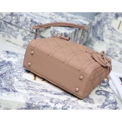 Dior Mini Lady Dior Bag In Blush Ultramatte Calfskin 799