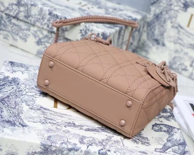 Dior Mini Lady Dior Bag In Blush Ultramatte Calfskin 799