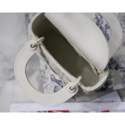 Dior Mini Lady Dior Bag In White Ultramatte Calfskin 832