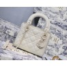 Dior Mini Lady Dior Bag In White Ultramatte Calfskin 832