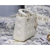 Dior Mini Lady Dior Bag In White Ultramatte Calfskin 832