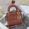 Dior Mini Lady Dior Bag In Beige Patent Calfskin 863