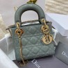 Dior Mini Lady Dior Bag In Grey Patent Calfskin 890