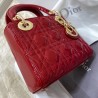 Dior Red Patent Mini Lady Dior Bag With Chain 870