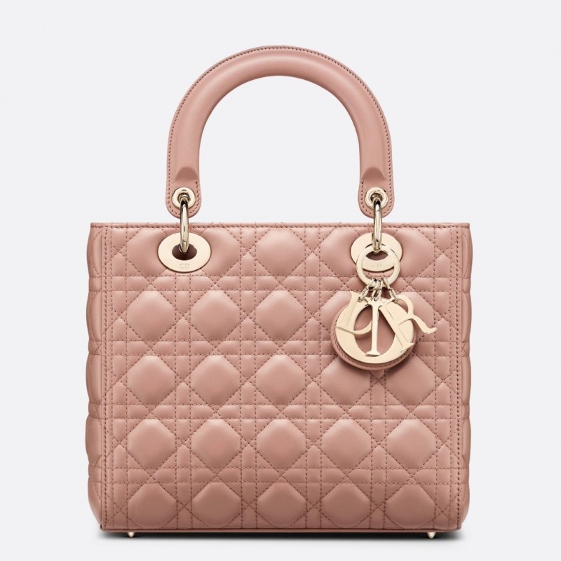 Dior Medium Lady Dior Bag In Blush Cannage Lambskin 903